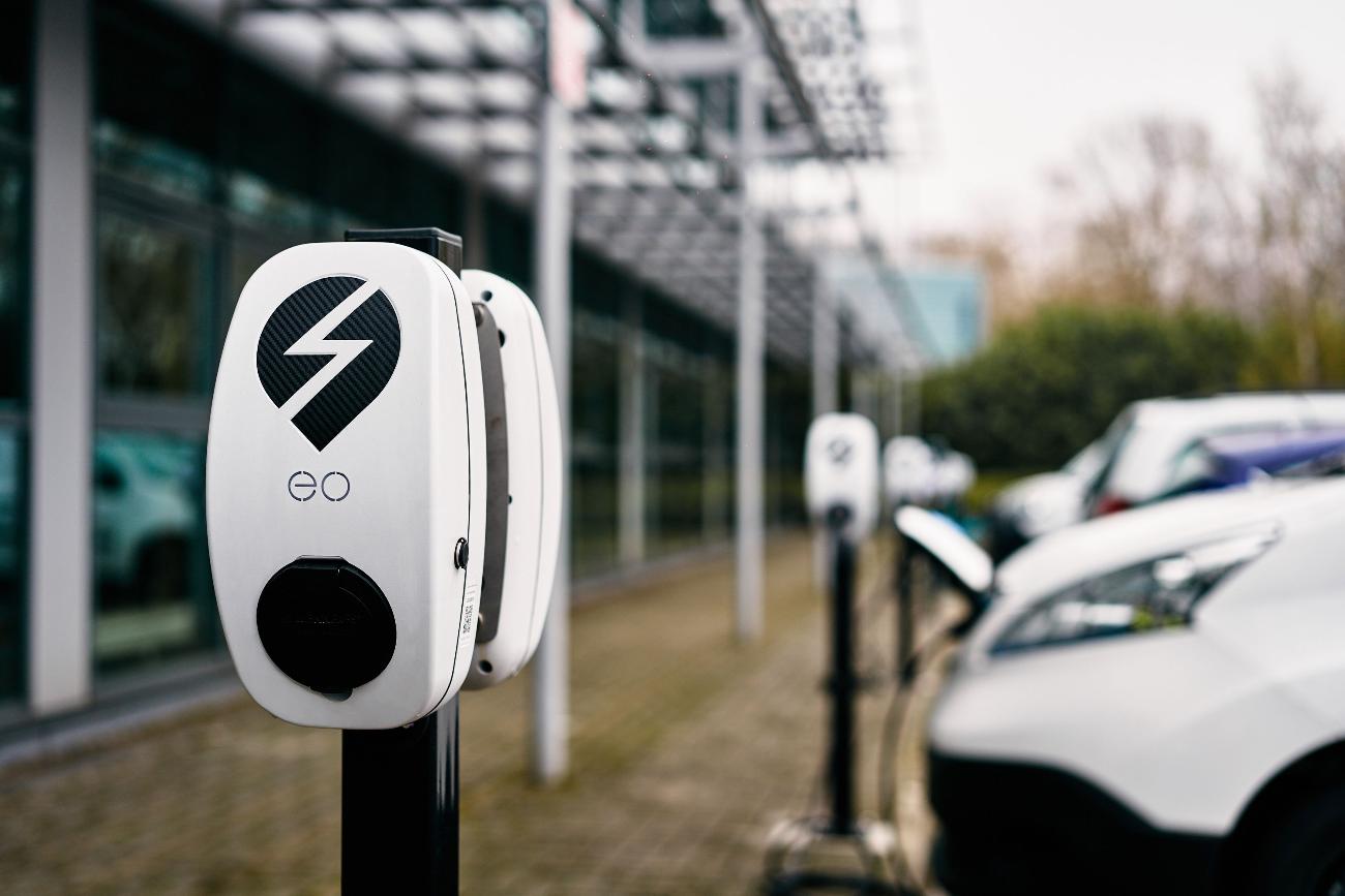 Electric Vehicle Charging Points outside an office in Derby