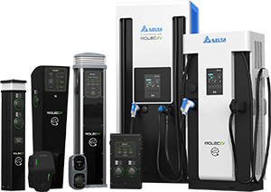 A range of electric car chargers